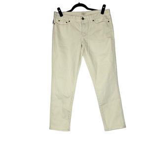 J. Crew Factory Cream Stretch Ankle Toothpick Jeans Size 31‎ New with Tags